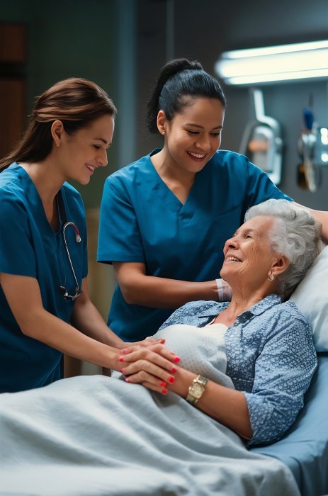 Nurse caring for a patient